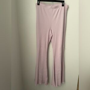 Aerie Ribbed Flared Leggings in Dusty Pink/Lavender Size XL